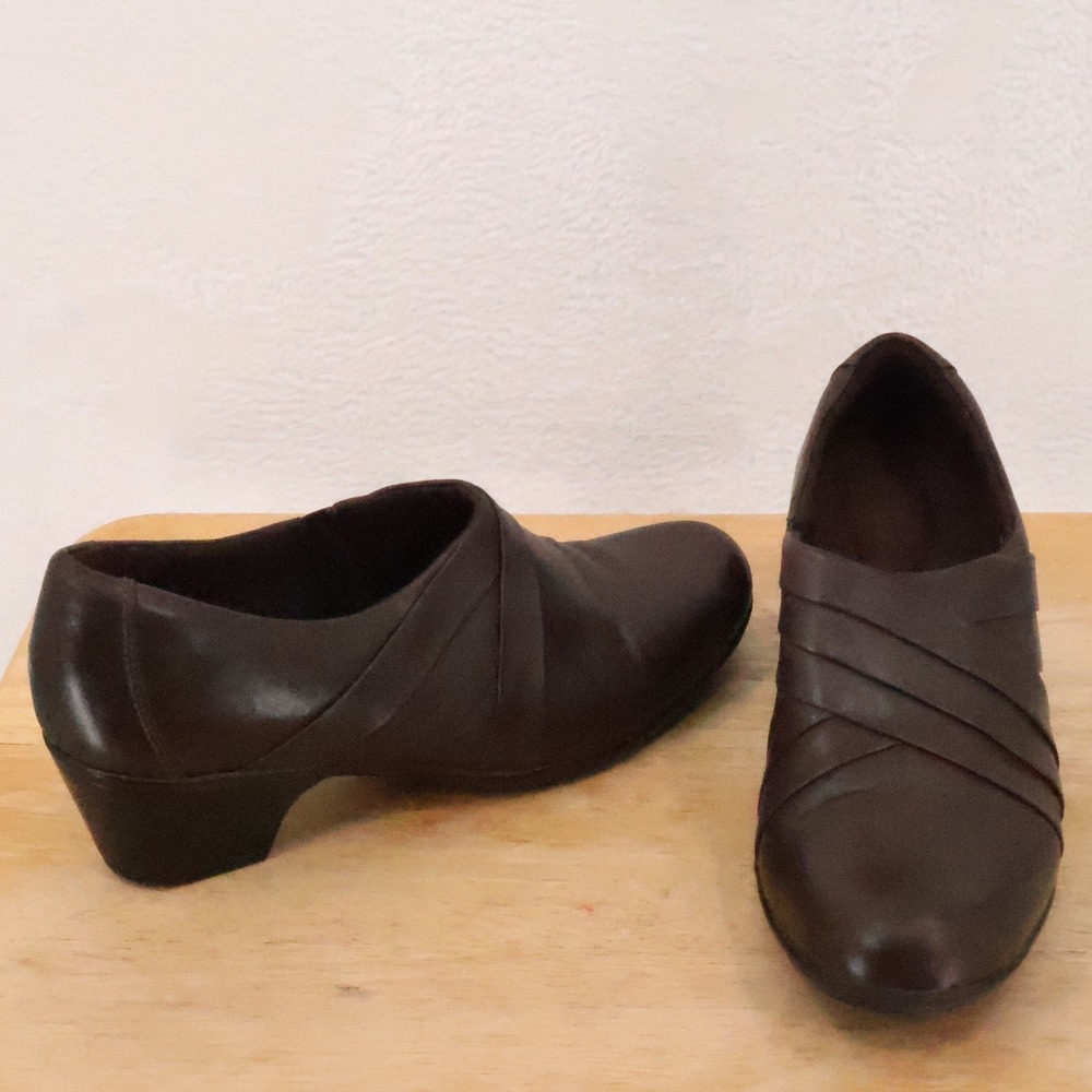 Clarks May Marigold Pump Loafer Womens Size 10 Comfort Brown‎ Leather Slip On